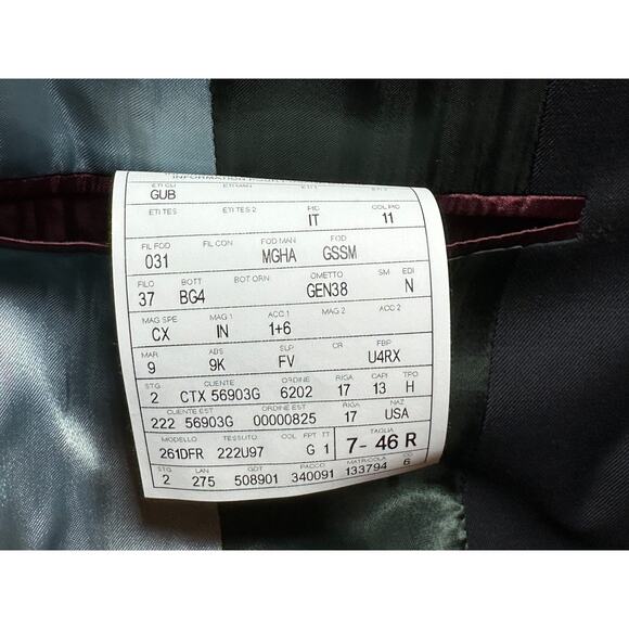 Gucci Mens Monaco Bee Logo Blue Wool 2 Piece Slim Fit Suit Jacket Pants 46 Italy - Picture 7 of 9